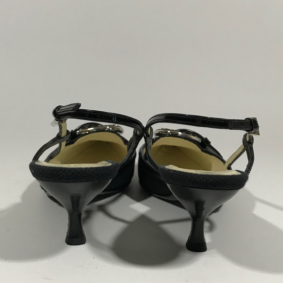 Prada LIKE NEW Fabric & Patent Leather Slingback - Picture 5 of 7